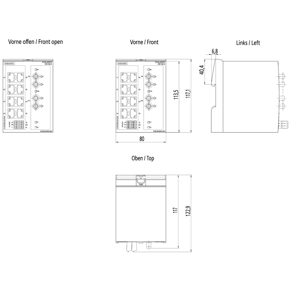 Bộ chia mạng SCALANCE XB108-2 6GK5108-2BB00-2AB2